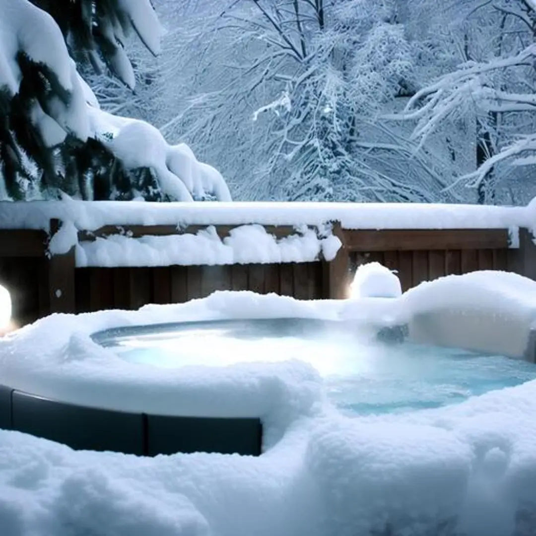 hot tub covered in snow
