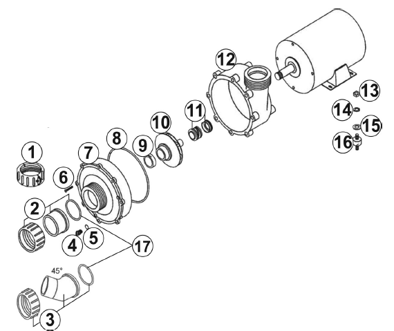 Housing Front: 56 Frame Pump – Jacuzzi J-400 (2006–2009)