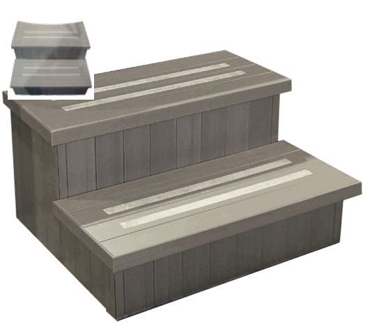 Step, Curved Charcoal Highwood - Hot Tub Store