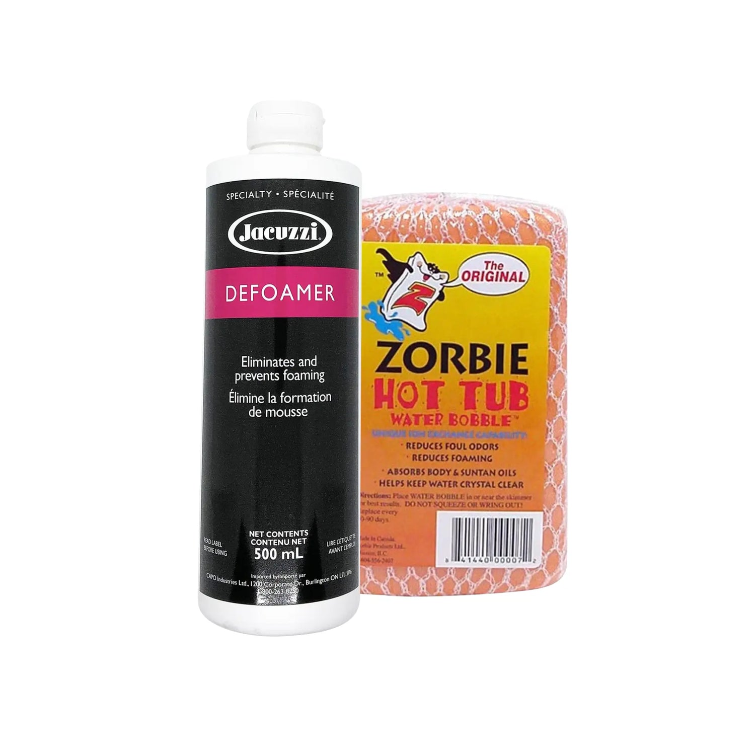 Jacuzzi Defoamer and Zorbie for hot tubs