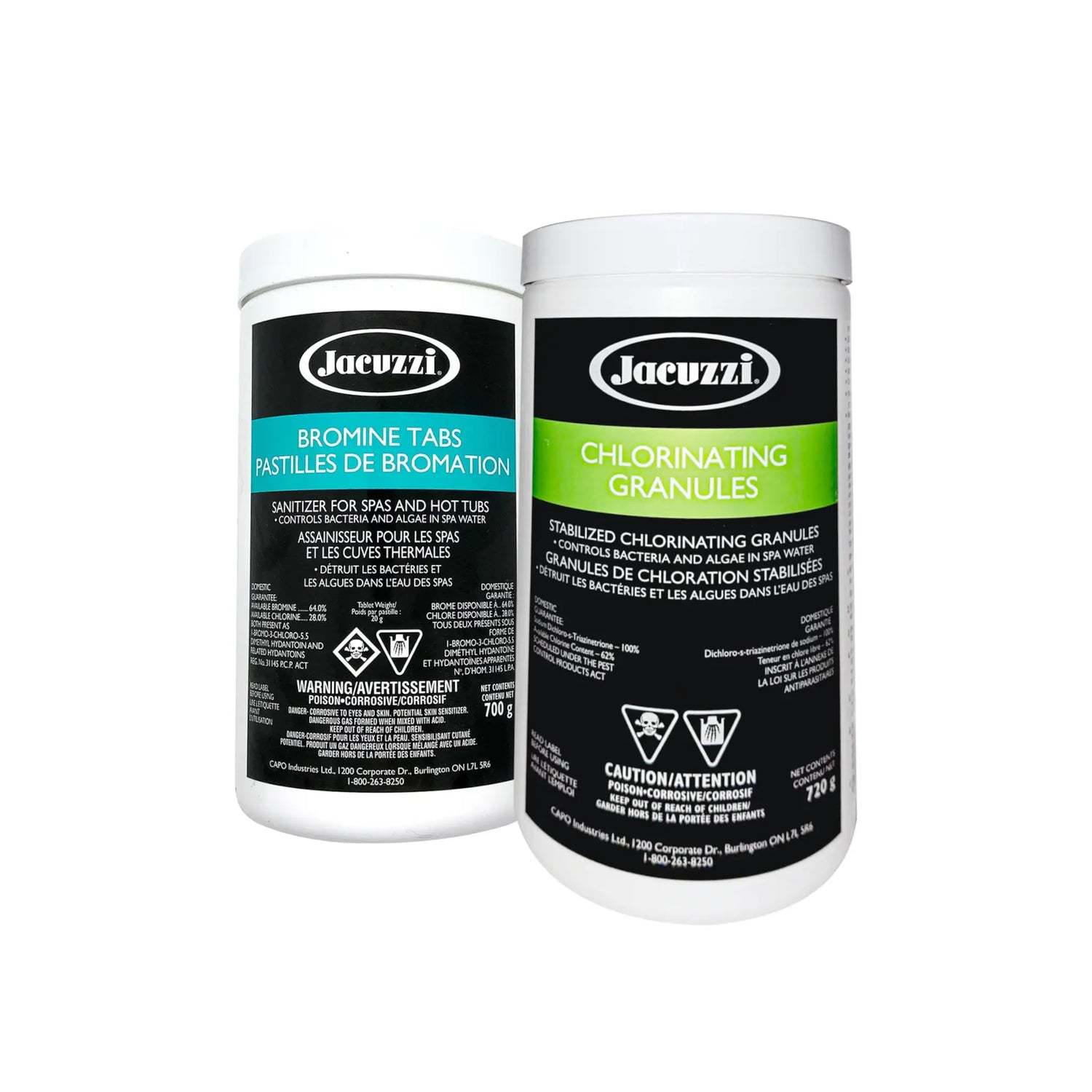 Jacuzzi Bromine Tablets and Chlorine Granules for hot tubs
