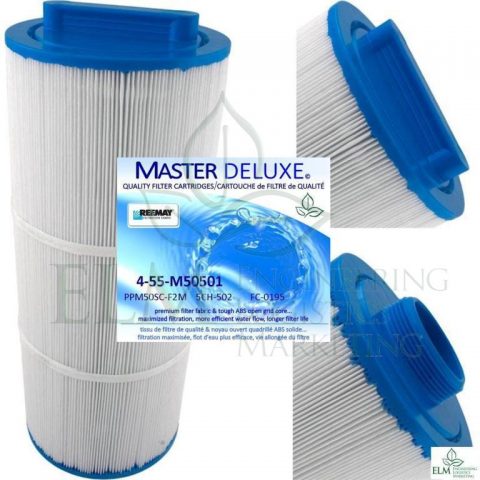 Master Deluxe 4-55-M50501 hot tub filter. Replaces Unicel 5CH-502, Pleatco PPM50SC-F2M, Filbur FC-0195.