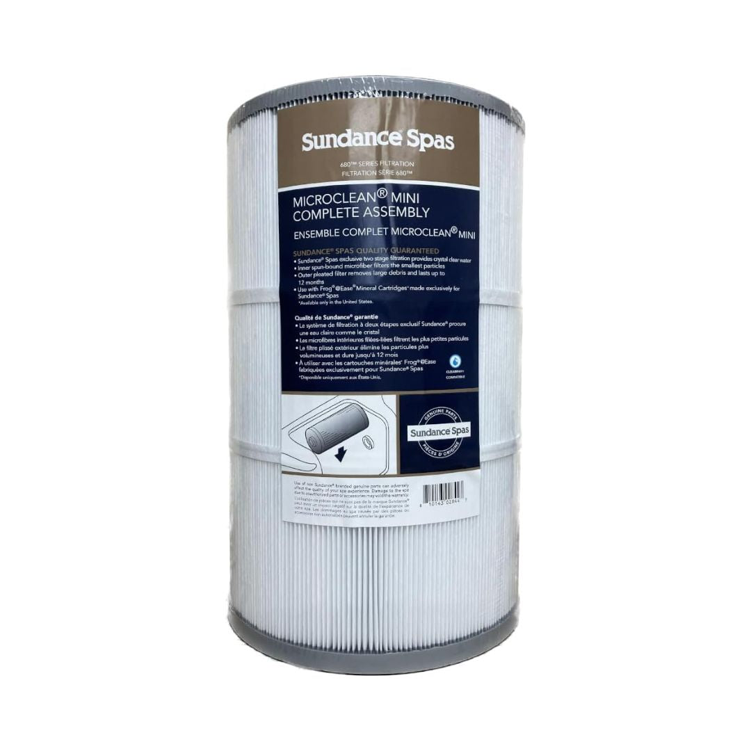 Sundance® Spas MicroClean® Mini Filter Set (6541-460S) for 680™ Series (2023+) hot tubs. Includes 6473-283S Inner Core and 6473-249S Outer Filter.