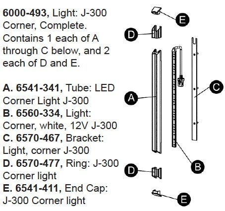 Light: Corner, White – Jacuzzi J - 300 Series (2020–2024) - Hot Tub Store