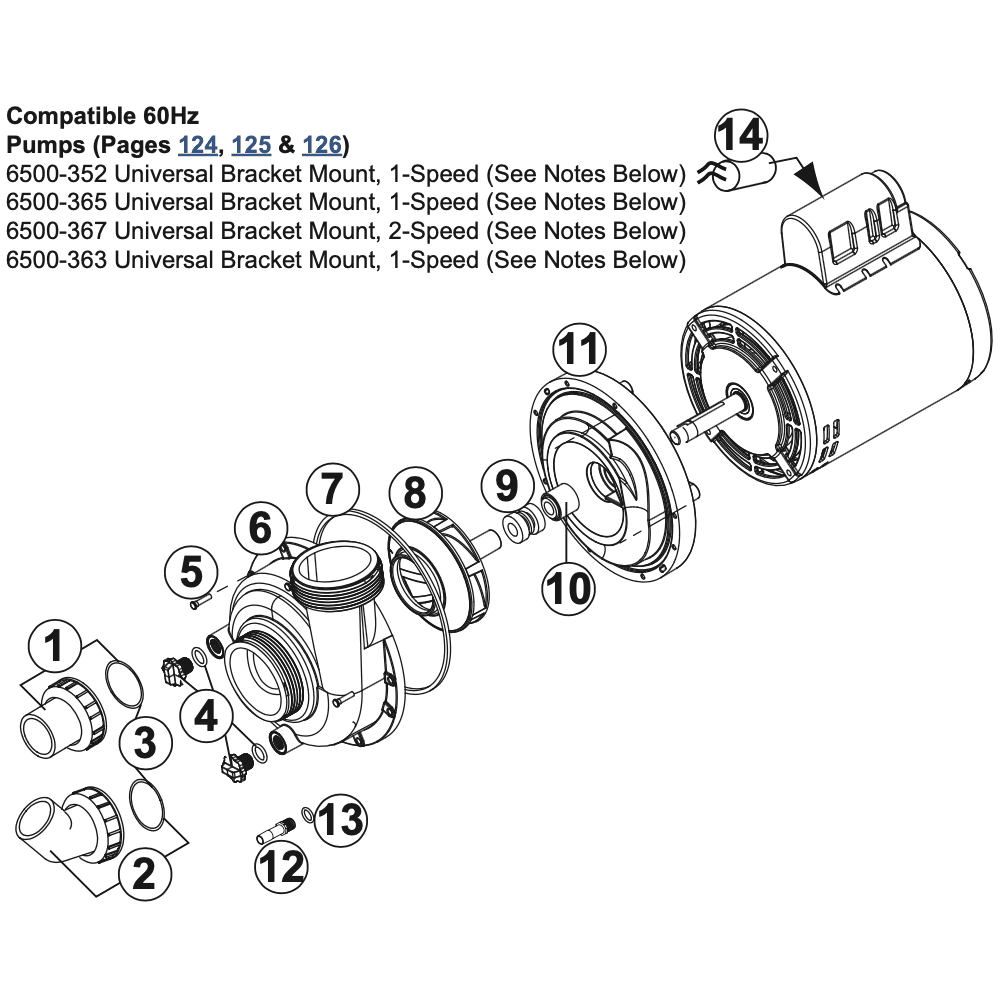 Pump: Universal Bracket – 1 - Speed – Jacuzzi J - LX/J - LXL/J - 500/J - 400/J - 300/J - 200/J - 100 (2009+) - Hot Tub Store