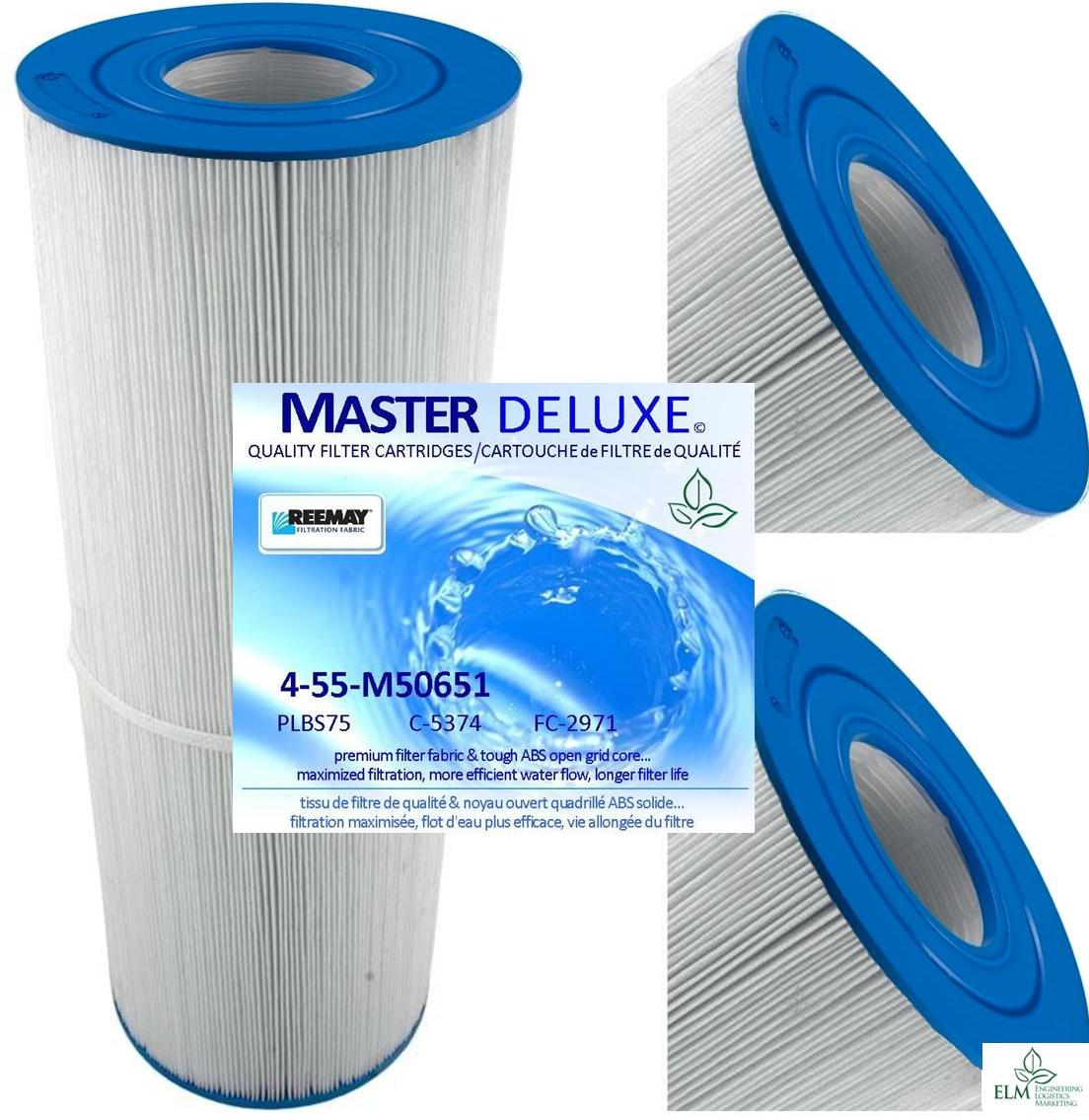 Master Deluxe 4-55-M50651 Filter. Replaces Pleatco PLBS75, Unicel C-5374, and Filbur FC-2971.