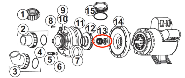 J-300/J-200 Pump Replacement Parts (Prior to June 2009) - Hot Tub Store