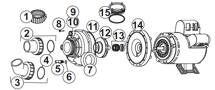 J-300/J-200 Pump Replacement Parts (Prior to June 2009) - Hot Tub Store